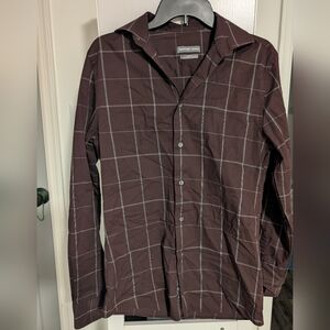 ✨2 For $8✨ Geoffrey Beene Maroon Checkered Shirt